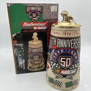 NASCAR Budweiser 50th Anniversary Stein 1948-1998 With Box & COA